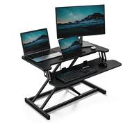 Standing Desk Converter, Height Adjustable Black Computer Workstation, Vonhaus