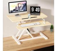 Standing Desk Converter, Height Adjustable Sit-Stand Riser with Keyboard Tray, Home Office Workstation for Laptop & Monitor, Easy Gas Spring Lift