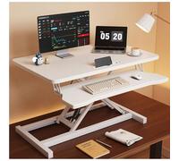Standing Desk Converter, Height Adjustable Sit-Stand Riser with Keyboard Tray, Home Office Workstation for Laptop & Monitor, Easy Gas Spring Lift