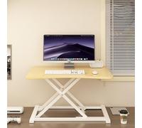 Standing Desk Converter, Height Adjustable Sit-Stand Riser with Keyboard Tray, Home Office Workstation for Laptop & Monitor, Easy Gas Spring Lift
