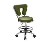Standing Desk Stool with Back Adjustable Height 53-73 cm Saddle Chair for Hairstylist Stool with Wheels 7 Colors Swivel for Home Beauty Tattoo Office(Green)