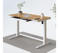 Standing Desk with Drawers Maple Metal