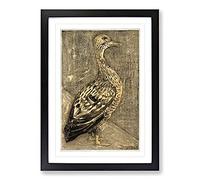 Standing Duck by Theo Van Hoytema Framed Print | A2 Black Framed Wall Art | Ready to Hang | Modern Animal Picture | Living Room Bedroom Lounge Office