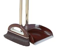 Standing Dustpan and Broom Set, Household Dust Pan Combo, Vertical Long-Handled Broom Kit, Long Handle Broom Set with Comb Shape Filter for Indoor Outdoor Household Cleaning and Sweeping