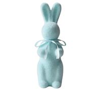 Standing Easter Bunny - Flocked Table Bunny Figurine | Cute Spring Decoration | Vivid Rabbit Statue for Work Area, Cupboard, Bookcase, Fireplace, Table, Home Decoration, Aesthetic Seasonal O