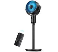 Standing Fan for Bedroom, Quiet Circulator Fan 79ft Airflow Standing Pedestal Fan with 3 Modes 8 Speeds, 90° Oscillation, Remote Control & Timer, 24-42'' Adjustable Height for Home Bedroom Office