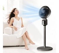 Standing Fan for Bedroom, USB Powered Pedestal Air Circulator Fan with 3 Speeds, Adjustable Height 58-80cm, Quiet Floor Fan for Home, Office, Dorm, Camping and Indoor Cooling, No Remote (Grey)