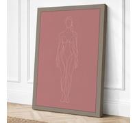 Standing Figure in Line Canvas Wall Art Print 24x16 Inch