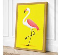 Standing Flamingo Canvas Wall Art Print 30x20 Inch