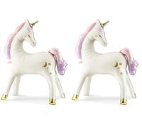Standing Foil Balloon Unicorn, 95x86 cm, Beige with Gold and Rainbow Elements (Pack of 2)