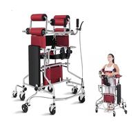Standing Frame Walker for Adults with 8 Wheels and Seat Hemiplegia Rehabilitation Walking Aid with Stroke Adjustable Height for Disabled People,Adults
