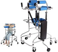 Standing Frame Walking Aid for Disabled, 6/8 Wheel Walker with Seat, Height Adjustable Walker for Seniors, Children Cerebral Palsy, Hemiplegia Rehabilitation(Men,Height 1.5~1.8m)