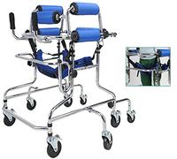 Standing Frame Walking Aid for Disabled, 6/8 Wheel Walker with Seat, Height Adjustable Walker for Seniors, Children Cerebral Palsy, Hemiplegia Rehabilitation(Men,Height 1.2~1.5m)