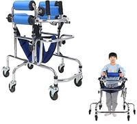 Standing Frame Walking Aid for Disabled, 6/8 Wheel Walker with Seat, Height Adjustable Walker for Seniors, Children Cerebral Palsy, Hemiplegia Rehabilitation(Men,Height 0.9-1.2m)