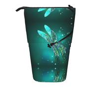 Standing Galaxy Animal Dragonfly Print Pencil Case,Telescopic Pen Pouch,Portable Pencil Holder,Storage Cosmetic Bag