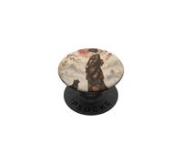 Standing Geisha and Black Cat Under Red Moon Japanese art PopSockets Adhesive PopGrip