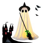 Standing Ghost - ABS Cloth 145x80cm Battery Operated | Halloween Standing Light Up Ghost With Glowing Effect | Spooky Halloween Decorations For Indoor Outdoor Yard And Party Display