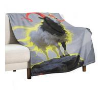 Standing Glowing Goat Flannel Throw Blanket - 40"x60" Soft Lightweight Plush Blanket for Couch Bed Sofa, Oversized Camping Travel Blankets, Machine Washable Home Decor Gift for Men Women