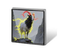 Standing Glowing Goat Lapel Pin Fashion Brooch Pin Cute Button Badges Square Button Pins Enamel Pins Metal Pinback for Hat Shirt Clothing Bags Decoration