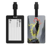 Standing Glowing Goat Luggage Tags Suitcases - TPU Travel Bag Tags with Name Id Label and Black Loop - Unique Cute Id Labels for Women Men Suitcase Baggage Bag Backpack Instrument