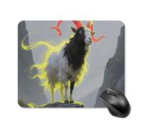 Standing Glowing Goat Mouse Pad 20 * 25cm - Non-Slip Rubber Base Mouse Mat Portable Square Desk Mat for Office, Laptop, Travel, Wireless Mice Mats - Waterproof & Durable Design