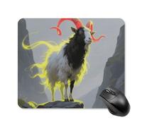 Standing Glowing Goat Mouse Pad 25 * 30cm - Non-Slip Rubber Base Mouse Mat Portable Square Desk Mat for Office, Laptop, Travel, Wireless Mice Mats - Waterproof & Durable Design