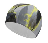Standing Glowing Goat Swim Caps High Elasticity Swim Cap for Women and Men Waterproof Swim Hats Keep Hair Dry Perfect for Pool, Beach, Lap Swimming
