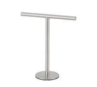 Standing Hand Towel Holder, Stainless Steel Towel Stand, T Shape Towels Rack for Bathroom and Kitchen Counter Top, 27.3x12x32cm, Space Saving Counter Top Towels Stand, Black/silver