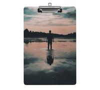 Standing in The Lake Clipboard, A4 Acrylic Clipboard with Hanging Hole, Ultra-Light Clip Board - Holds 100 Sheets, Shatterproof Document Holder for Office, 12.5" X 8.5"