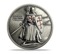 Standing Knight Challenge Coin | Chivalric Valor & Sacred Oath Medallion | Knights Templar Warrior Token | Commemorative Gifts for Collectors, Historians, and Enthusiasts