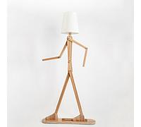 Standing lamp Wooden Original Floor Lamp Variety Character Modeling Shade Linen White Modern Cool Standing Light for Children's Room Living Room,1.6m Tall Standing Pole Light (Color : Ash Wood)