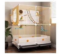Standing Large Bird Cage Parrot Cage with Removable Tray and Wheels ABS Flight Cage 72 * 36 * 82 Cm Flight Birdcage Bird Aviary