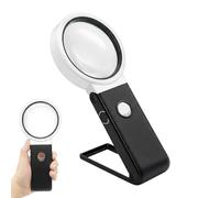 Standing Magnifying Glass with Lighting, USB and Battery Operated 25x Foldable Stand Magnifier for Nail Care, Jewellery Making, Reading, Crafts, Detail Work and Desk