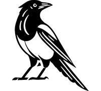 'Standing Magpie' Rubber Stamp - Unmounted Design for Crafting & Scrapbooking, A8 (RS00055492)