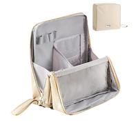Standing Make Up Bag - Space Saving Cosmetic Organizer Tower, Wide Opening Top Zipper Closure, Five Section Divider Set, Rigid Side Wall Drop Prevention Pillar | Outdoor Camping Or Gym Locker