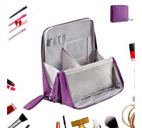 Standing Makeup Bag - Large Capacity Waterproof Oxford Cloth Organizer with Compartments, Portable Vertical Makeup Case for Women/Men, Travel & Desktop Storage (Multi-Purpose) (F)