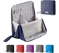 Standing Makeup Bag, Multi-Purpose Large Capacity Oxford Cloth Standing Makeup Bags, Waterproof Travel Makeups Organizer with Compartments, Toiletry Bag for Girls Women (Navy Blue)