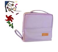 Standing Makeup Bag Portable, Large Capacity, Capacity Oxford Cloth Standing Make Up Bag, Stationery Storage Organizer with Adjustable Compartment, Toiletry Bag Office Desktop Storage Bags (Purpre)