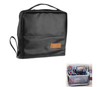 Standing Makeup Bag Portable, Large Capacity, Capacity Oxford Cloth Standing Make Up Bag, Stationery Storage Organizer with Adjustable Compartment, Toiletry Bag Office Desktop Storage Bags (Black)