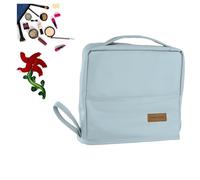 Standing Makeup Bag Portable, Large Capacity, Capacity Oxford Cloth Standing Make Up Bag, Stationery Storage Organizer with Adjustable Compartment, Toiletry Bag Office Desktop Storage Bags (Blue)