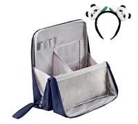 Standing Makeup Bag, Portable Large Capacity Travel Toiletry Bag, Vertical Make Up Upright Organizer, Stand Up Open Flat Clear Parallel Cosmetic, Oxford Cloth Waterproof Bags With Compartments(Navy bl