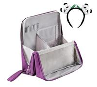 Standing Makeup Bag, Portable Large Capacity Travel Toiletry Bag, Vertical Make Up Upright Organizer, Stand Up Open Flat Clear Parallel Cosmetic, Oxford Cloth Waterproof Bags With Compartments(Purple)