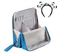 Standing Makeup Bag, Portable Large Capacity Travel Toiletry Bag, Vertical Make Up Upright Organizer, Stand Up Open Flat Clear Parallel Cosmetic, Oxford Cloth Waterproof Bags With Compartments(Blue)