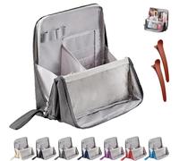 Standing Makeup Bag Portable, Large Capacity, Waterproof Vertical Makeup Bag Organizer, Multi-Purpose Large Capacity Oxford Cloth Toiletry Bag Office Desktop Storage Bags, with Compartments (Gray)