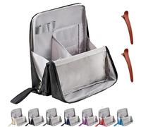 Standing Makeup Bag Portable, Large Capacity, Waterproof Vertical Makeup Bag Organizer, Multi-Purpose Large Capacity Oxford Cloth Toiletry Bag Office Desktop Storage Bags, with Compartments (Black)