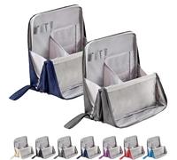 Standing Makeup Bag Portable, Large Capacity, Waterproof Vertical Makeup Bag Organizer, Multi-Purpose Large Capacity Oxford Cloth Toiletry Bag Office Desktop Storage Bags, with Compartments (2Pcs/A)