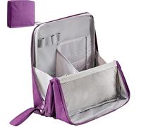 Standing Makeup Bag Portable,Multi-Purpose Large Capacity Oxford Cloth Standing Makeup Bag,Waterproof Cosmetic Toiletry Bag with Compartments Desktop Storage Bags(Purple)