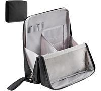 Standing Makeup Bag Portable,Multi-Purpose Large Capacity Oxford Cloth Standing Makeup Bag,Waterproof Cosmetic Toiletry Bag with Compartments Desktop Storage Bags(Black)