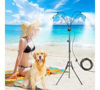 Standing Misters for Outside Patio, Portable Water Hose Mister for Outdoor Backyard Cooling, Adjustable Height 1.6m Tall Sprinkler Spray, Stand Up Garden Misting System for BBQ, Porch, Dog Cooling