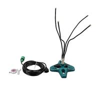 Standing Misting Cooling System Outdoor Portable Adjustable Water Sprayer Stand with 4 Brass Nozzles for Backyard Pool Patio Barbecue Pets Cooling 8 Meter Line US Standard Thread